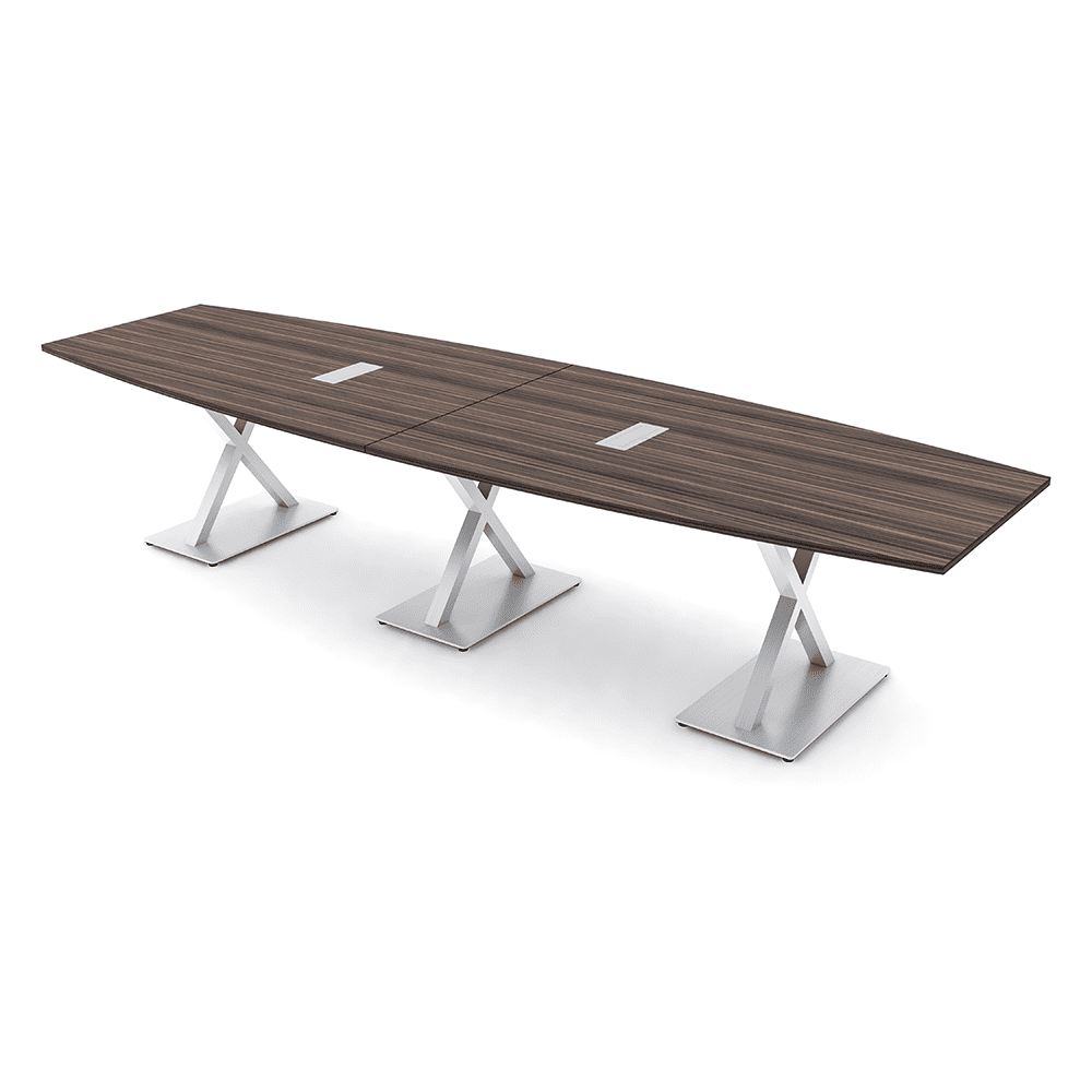 10' Modular Boat Shaped Conference Table With X Bases Power And Data ...