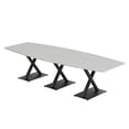 thumbnail image 1 of 10' Modular Boat Shaped Conference Table With X Bases Power And Data, 1 of 5