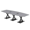 thumbnail image 1 of 10' Modular Boat Shaped Conference Table With X Bases Power And Data, 1 of 7