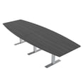 thumbnail image 1 of 10' Modular Boat Shaped Powered Conference Table With Metal T-Bases, 1 of 5