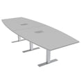 thumbnail image 1 of 10' Modular Boat Shaped Powered Conference Table With Metal T-Bases, 1 of 7