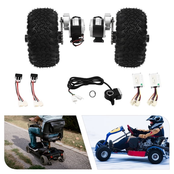 10" Motor Drive Air Wheel Conversion Kit, 250W 24V Electric Cart Scooter Motor Conversion Kit with Thumb Throttle for Small Go-Karts, Electric Wheelchairs