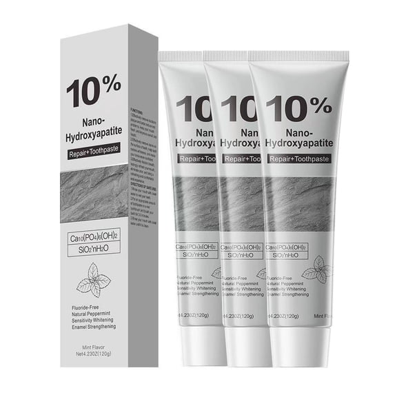 10% NANO- Hydroxyapatite Toothpaste, Fluoride-Free for Sensitive Teeth – Enamel Protection & Sensitivity Relief & Deep Clean, Gentle Mint Fresh Breath,120g