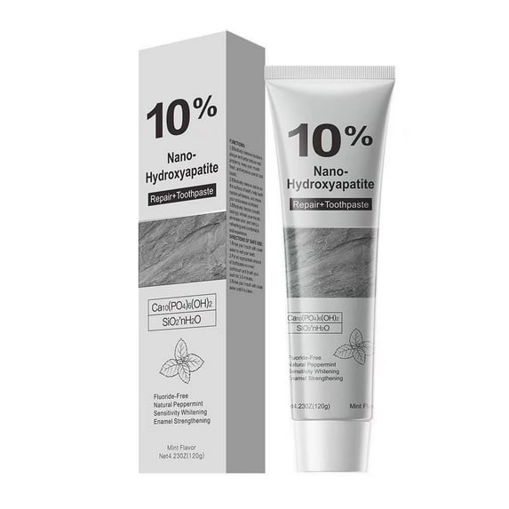 10% Nano Hydroxyapatite Toothpaste for Advanced Enamel Repair & Sensitivity Relief, Fluoride-Free, Fresh Mint, Gentle Daily Toothpaste for Whitening & Fresh Breath