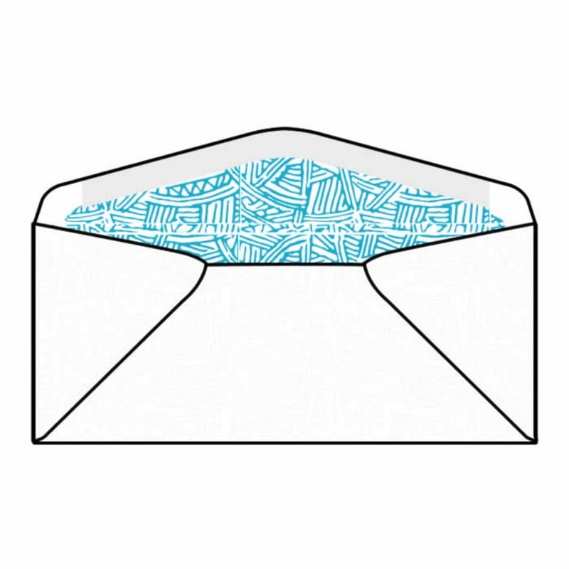 #10 Neopost Machine Insertable Lookins Envelopes, 4-1/8" x 9-1/2", 24# White, Blue Wesco Tint, Poly Window (Box of 500)