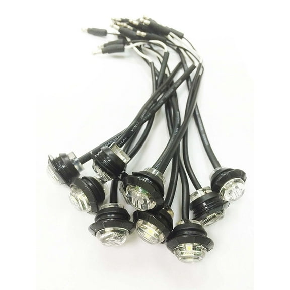 LIBRA 3/4" Amber/Clear LED Clearance Lights 12V fits Trailer Truck RV 10 Pieces