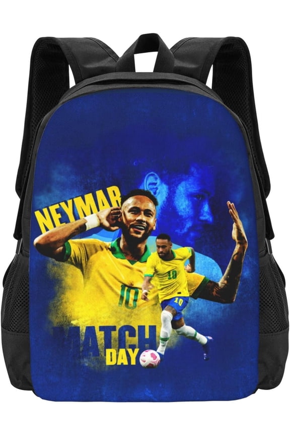 #10 Neymar Adult Simplicity Backpacks Bag Laptop Bag Bookbag Backpack 16.5 Inch For Daily, Black