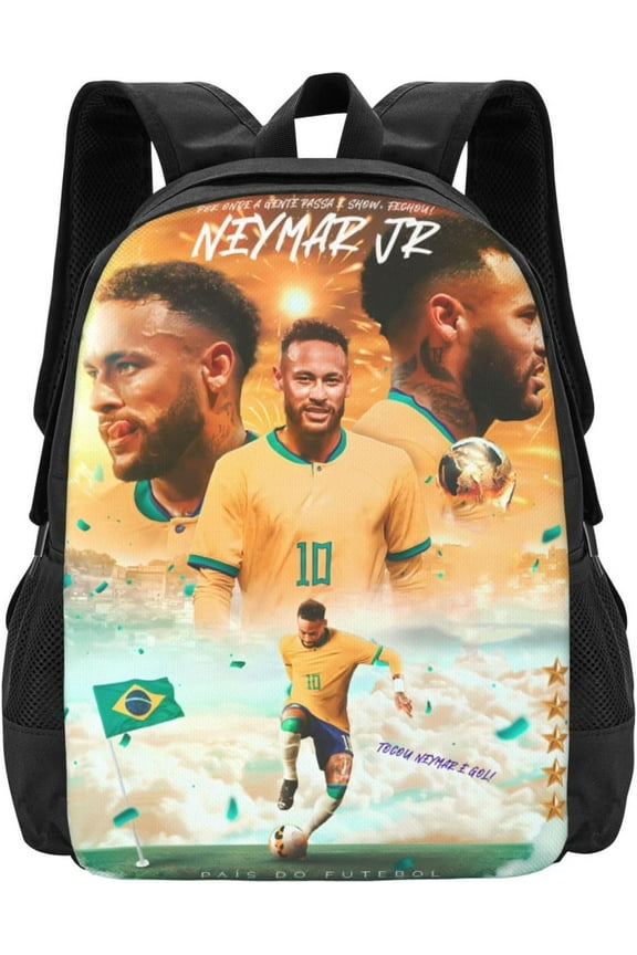 #10 Neymar Adult Simplicity Backpacks Bag Laptop Bag Bookbag Backpack 16.5 Inch For Daily, Black