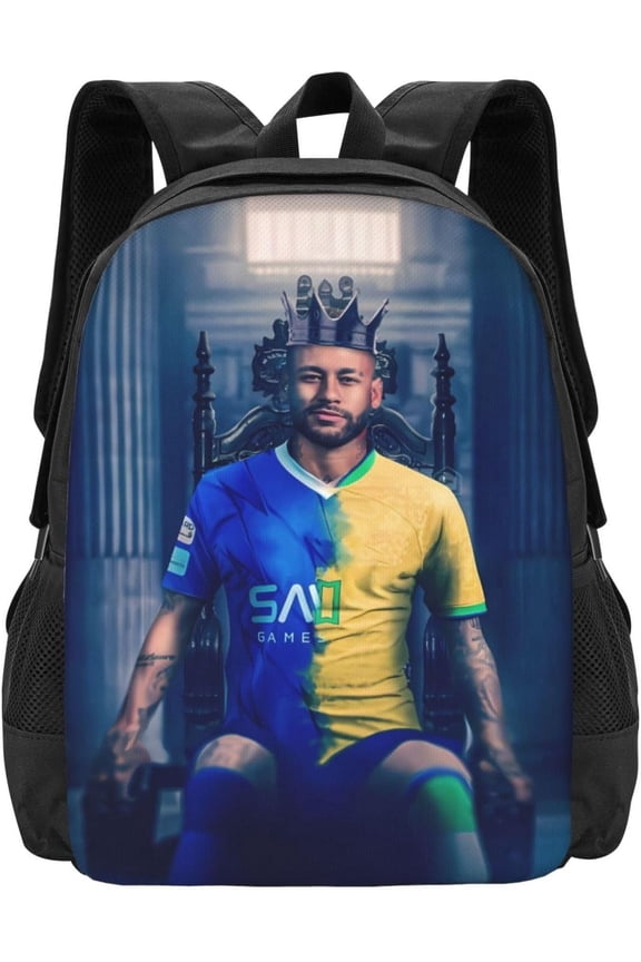 #10 Neymar Adult Simplicity Backpacks Bag Laptop Bag Bookbag Backpack 16.5 Inch For Daily, Black