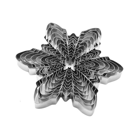 10 Nonrust Steel Snowflake Shape Cookie Cutters Christmas Baking Essential Set