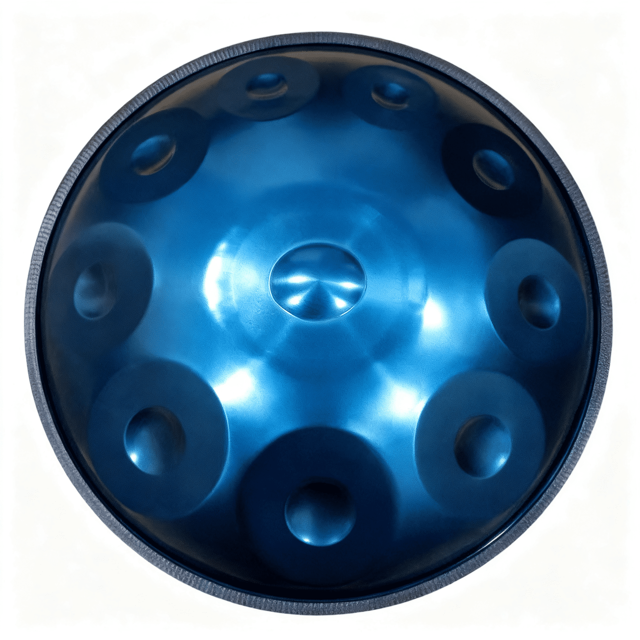 10 Notes Blue Solid Color Handpan Drum Steel Percussion Instrument