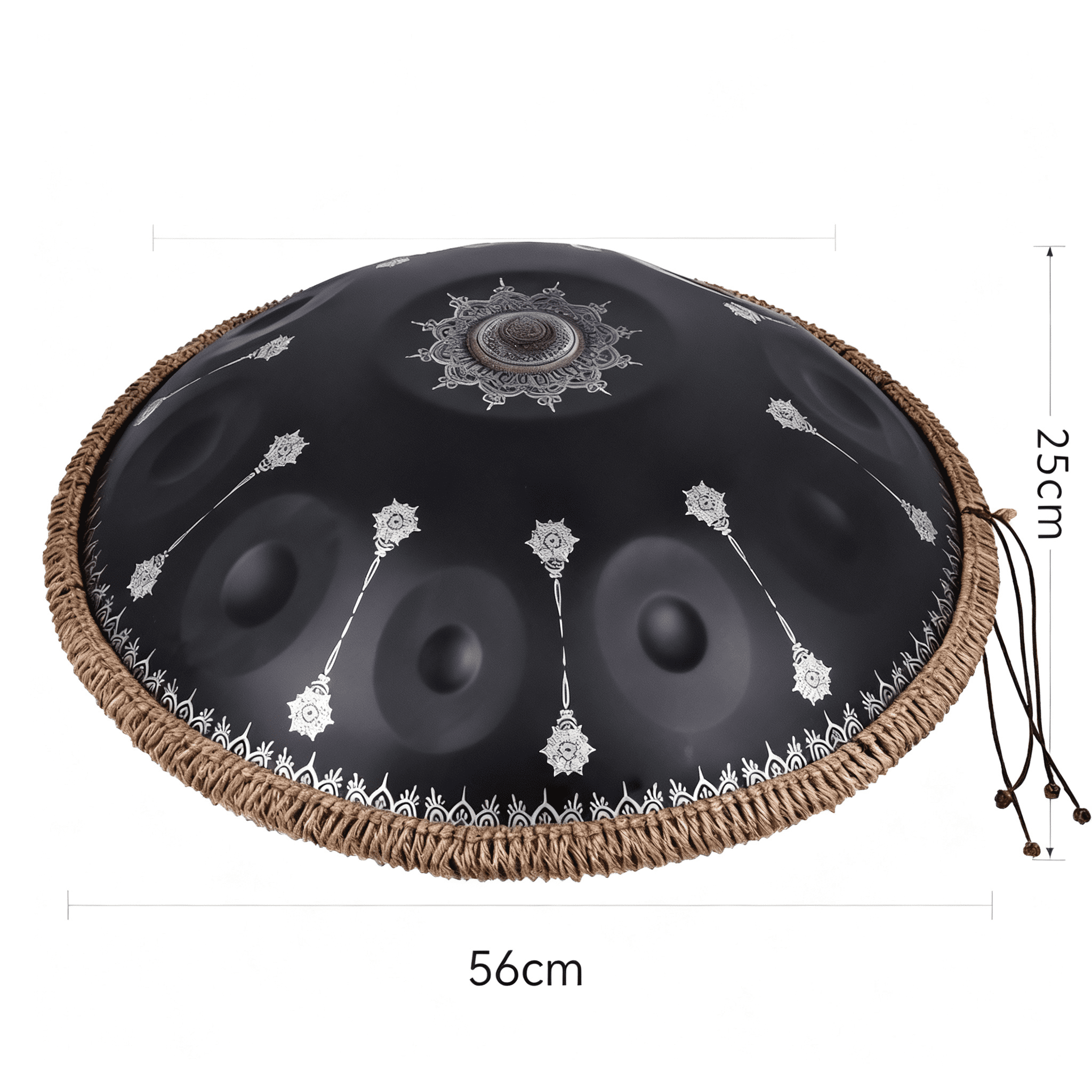 10 Notes Mandala Pattern Black Handpan Drum Decorative Steel Percussion Instrument