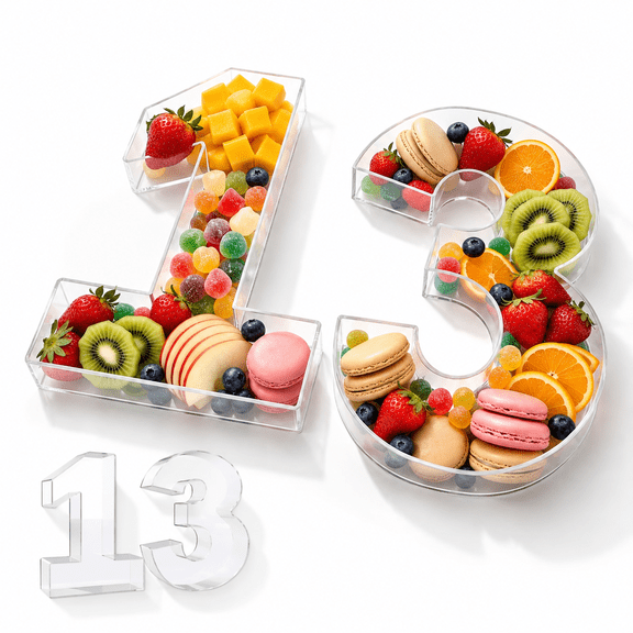 10" Number 13 Charcuterie Tray for Birthday and Event Display