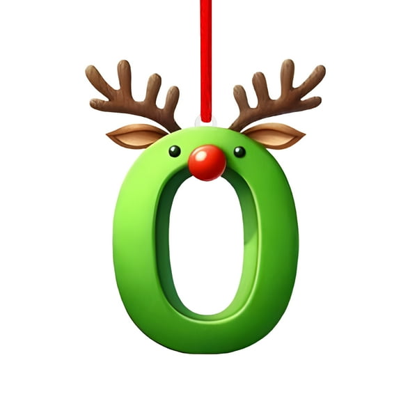 10 Number Ornaments for Christmas Tree – 0-9 Reindeer Style Hanging Decorations, Personalized Xmas Number Tree Ornaments for Holiday Party, Stockings, Gift Wrapping, Mantel & Festive Home Décor