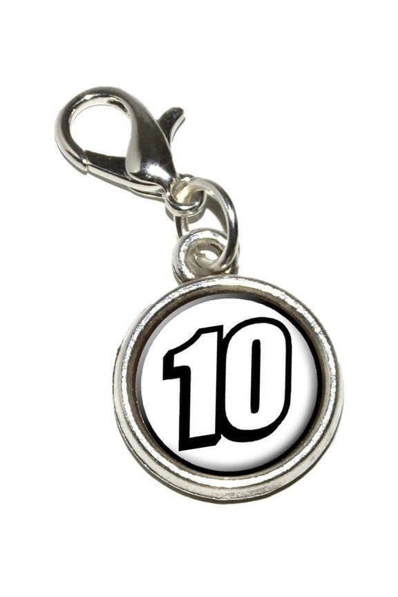 10 Number Ten Bracelet Charm