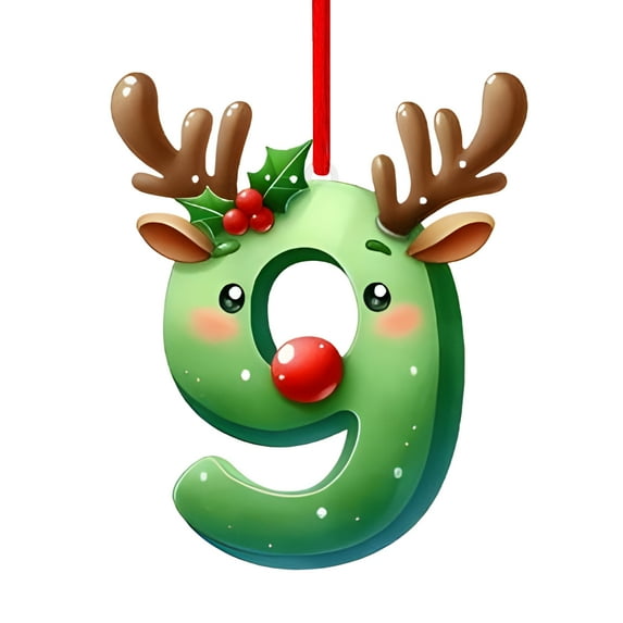 10 Numbers Reindeer Ornaments Christmas Tree Decoration Personalized Christmas Elk for Tree Cute DIY Craft Christmas Ornament