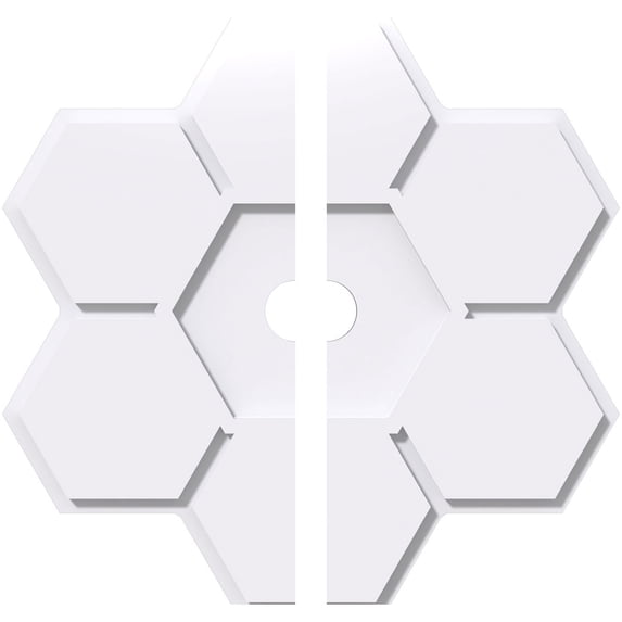 10"OD x 1"ID x 3 1/2"C x 1"P Daisy Architectural Grade PVC Contemporary Ceiling Medallion, Two Piece
