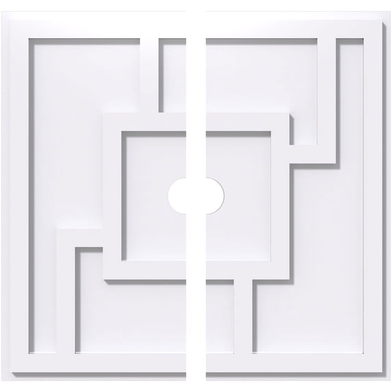 10"OD x 1"ID x 3 1/2"C x 1"P Knox Architectural Grade PVC Contemporary Ceiling Medallion, Two Piece