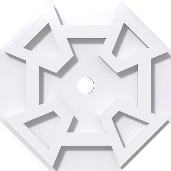 10"OD x 1"ID x 3 1/2"C x 1"P Logan Architectural Grade PVC Contemporary Ceiling Medallion