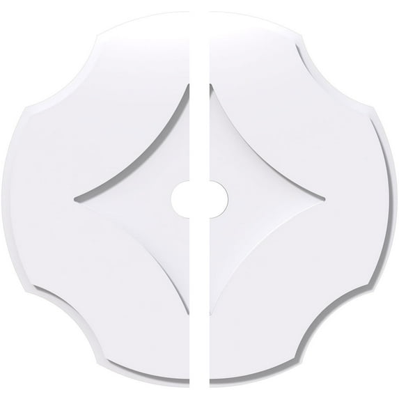 10"OD x 1"ID x 3 1/2"C x 1"P Percival Architectural Grade PVC Contemporary Ceiling Medallion, Two Piece