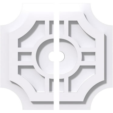10"OD x 1"ID x 3 1/4"C x 1"P Haus Architectural Grade PVC Contemporary Ceiling Medallion, Two Piece