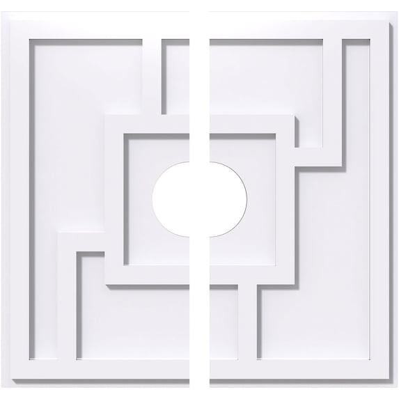 10"OD x 2"ID x 3 1/2"C x 1"P Knox Architectural Grade PVC Contemporary Ceiling Medallion, Two Piece