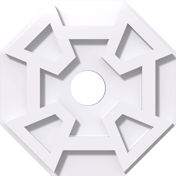 10"OD x 2"ID x 3 1/2"C x 1"P Logan Architectural Grade PVC Contemporary Ceiling Medallion