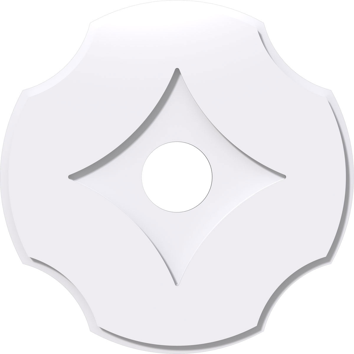 10" White PVC Contemporary Ceiling Medallion