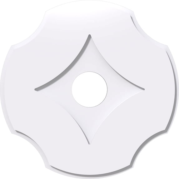 10"OD x 2"ID x 3 1/2"C x 1"P Percival Architectural Grade PVC Contemporary Ceiling Medallion
