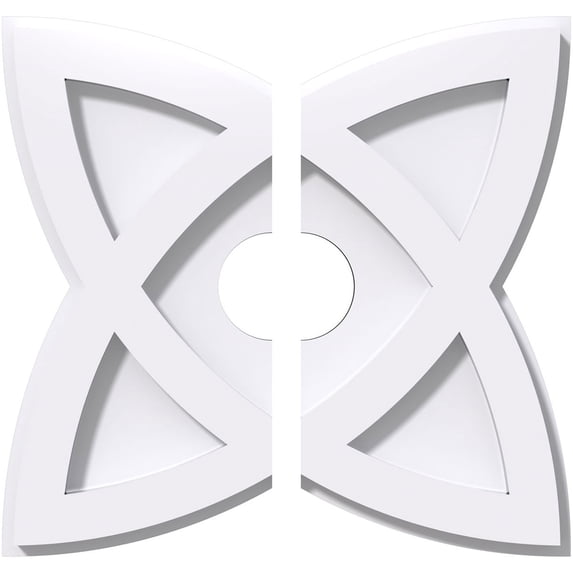 10"OD x 2"ID x 3 3/4"C x 1"P Cosmo Architectural Grade PVC Contemporary Ceiling Medallion, Two Piece