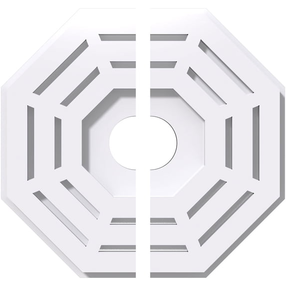 10"OD x 2"ID x 4"C x 1"P Westin Architectural Grade PVC Contemporary Ceiling Medallion, Two Piece