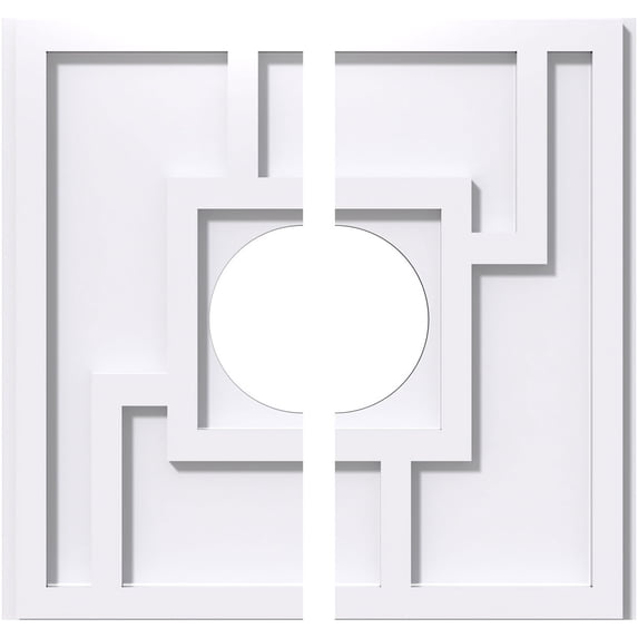 10"OD x 3"ID x 3 1/2"C x 1"P Knox Architectural Grade PVC Contemporary Ceiling Medallion, Two Piece