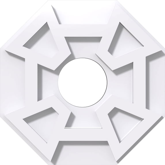 10"OD x 3"ID x 3 1/2"C x 1"P Logan Architectural Grade PVC Contemporary Ceiling Medallion