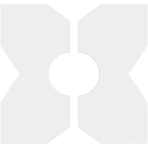 10"OD x 3"ID x 3 1/2"C x 1"P Titus Architectural Grade PVC Contemporary Ceiling Medallion, Two Piece