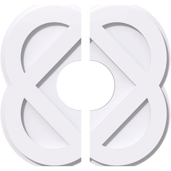 10"OD x 3"ID x 4"C x 1"P Charlotte Architectural Grade PVC Contemporary Ceiling Medallion, Two Piece