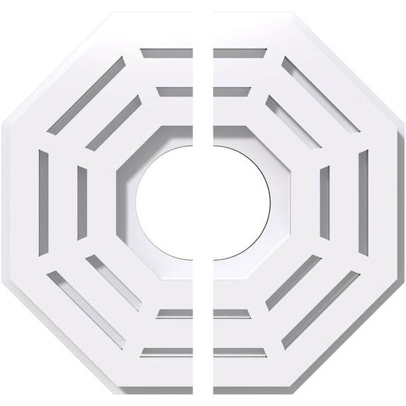 10"OD x 3"ID x 4"C x 1"P Westin Architectural Grade PVC Contemporary Ceiling Medallion, Two Piece