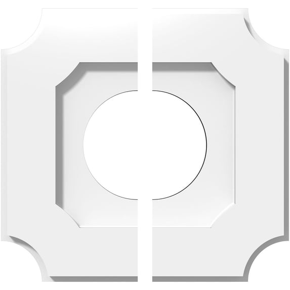 10"OD x 4"ID x 6"C x 1"P Locke Architectural Grade PVC Contemporary Ceiling Medallion, Two Piece