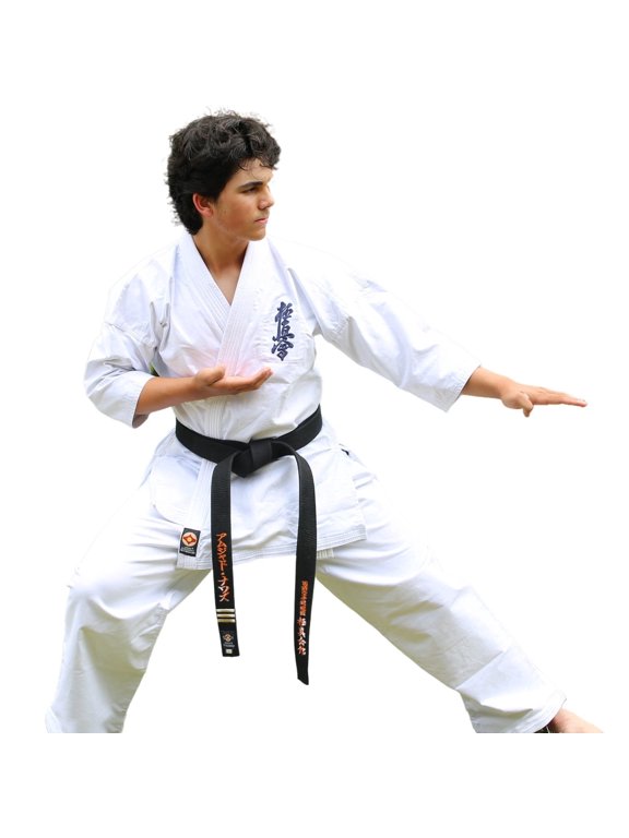 10oz Kyokushin Karate Uniform – White Bleached Karate Gi, 55% Polyester/45% Cotton, Unisex Kids & Adult Martial Arts Uniform, Medium Weight Sizes 1