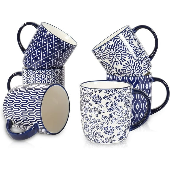 10 OZ Coffee Mugs Set of 4, Small Coffee Cups Ceramic with Handle, Coffee Mug for Cappuccino Latte Cocoa Milk Tea, Dishwasher Microwave Safe, Assorted Colors