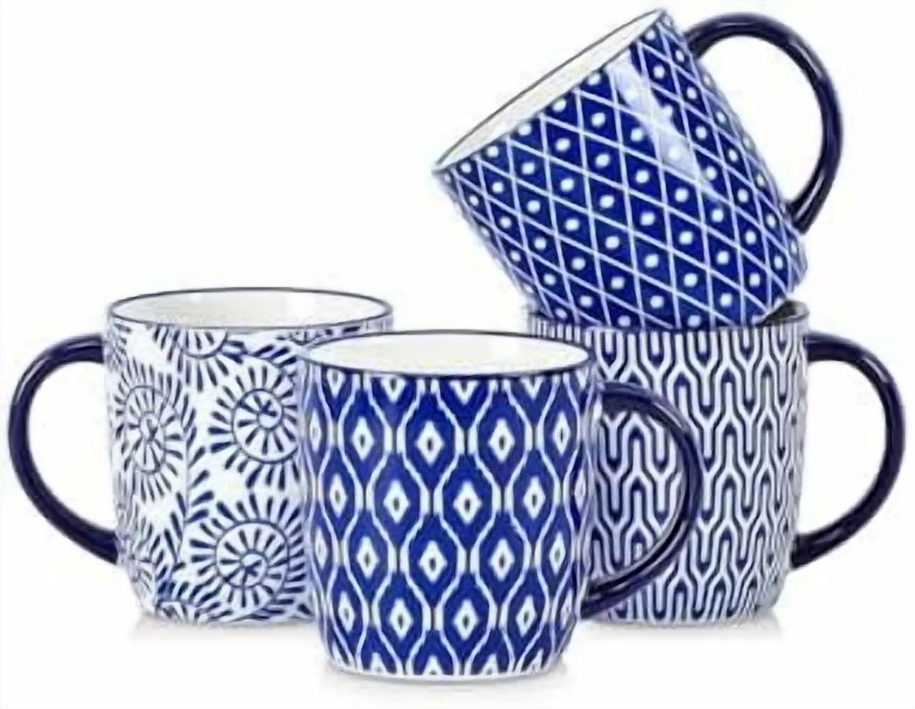 10 OZ Coffee Mugs Set of 4, Small Coffee Cups Ceramic with Handle ...