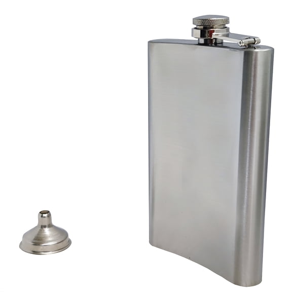 10 OZ Stainless Steel Pocket Flask with Funnel Portable Whiskey Drinking Flask