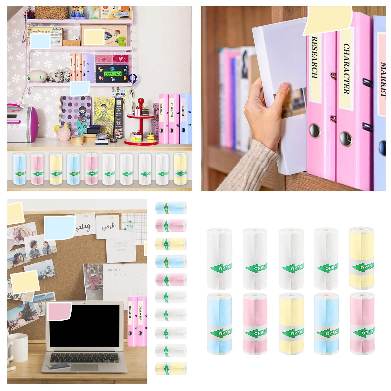 10 Of Thermal Paper Self Mini Stickers Thermal Pinter Paper (57 X 25 Mm