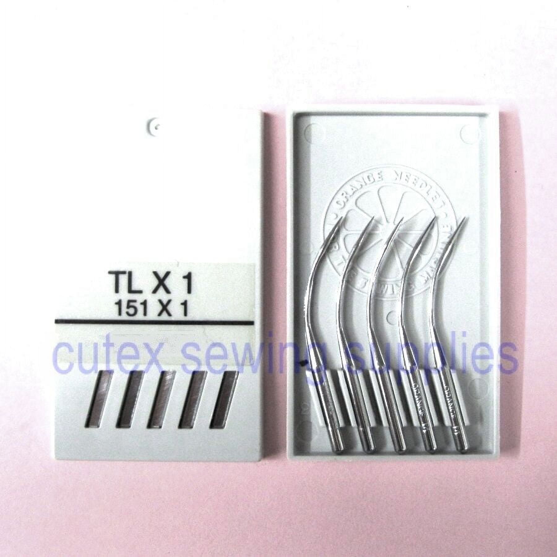 10 Orange 151x1 Tlx1 Curved Sewing Needles for Singer 246, 246k Class Overlock, Size: 11 (Metric 75)