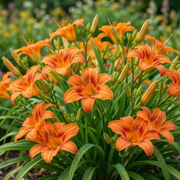 10 Orange Day Lilly Bulbs for Planting, Wild Daylilies Fans Systems, Reblooming Daylilly Roots Hemerocallis Hardy Perennial