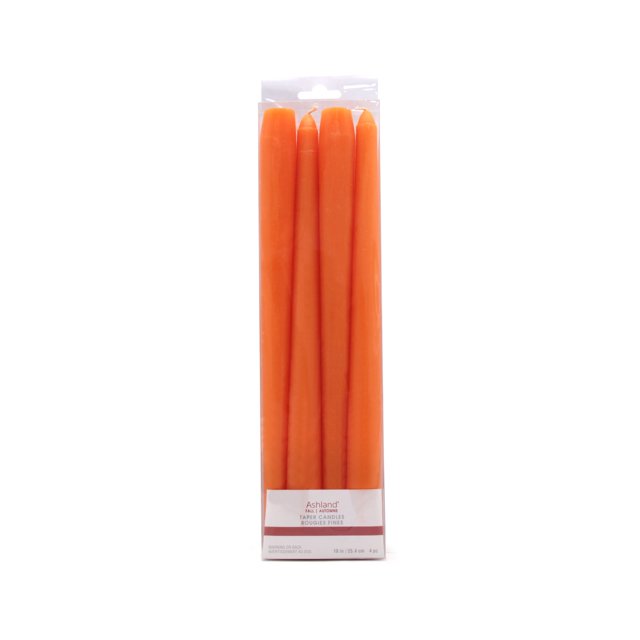 10”; Orange Taper Candles, 4ct. by Ashland®, Fall Décor