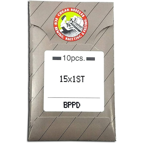 10 Organ 15X1ST Titanium PD Sharp or Ball Point Flat Shank Home Embroidery Machine Needs with Large Eye  Multiple Sizes! Metric 90/14