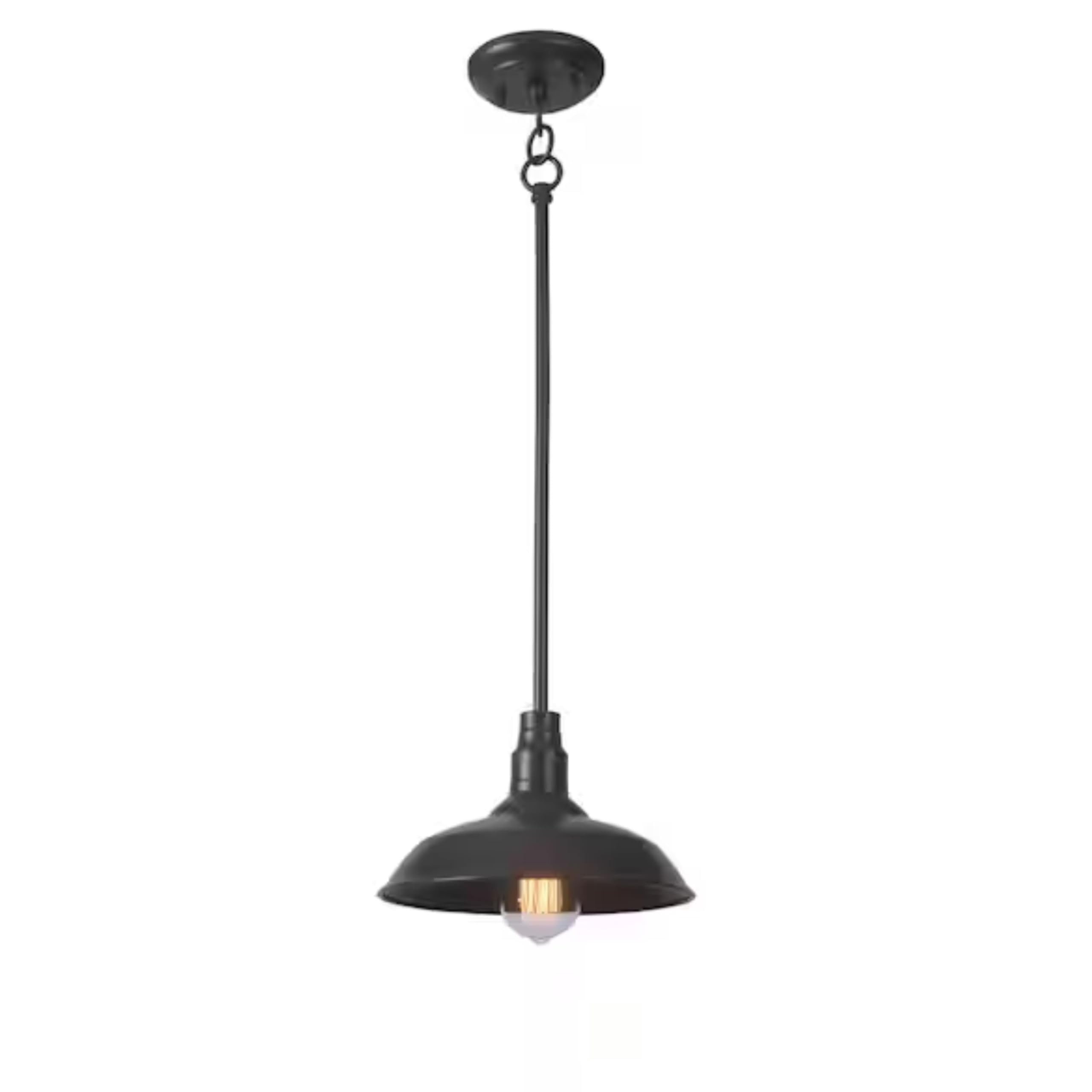 10'' Outdoor Pendant Light Fixture, Adjustable Mini Hanging Ceiling Light in Dark Brown Aluminum, Downward Lighting, LED-Compatible, Weather-Resistant