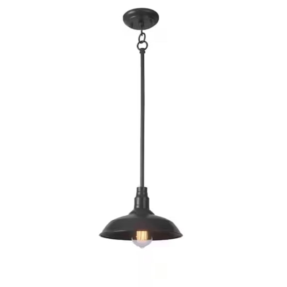 10'' Outdoor Pendant Light Fixture, Adjustable Mini Hanging Ceiling Light in Dark Brown Aluminum, Downward Lighting, LED-Compatible, Weather-Resistant