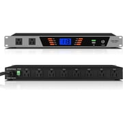 10 Outlet Rack Mount Power Conditioner & Sequencer - 2000W 13A Pro Audio Power Supply Controller with Voltage Readout, Surge Protector for Home Theater, Studio, Stage