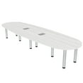 thumbnail image 1 of 10' Oval Boat Shaped Conference Table with Power Modules And Post Legs, 1 of 7